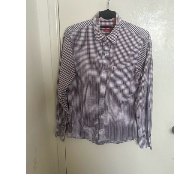Izod Blue Casual Button Down Shirt - Picture 1 of 2